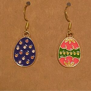 Asymmetrical Easter Egg Dangle Earrings